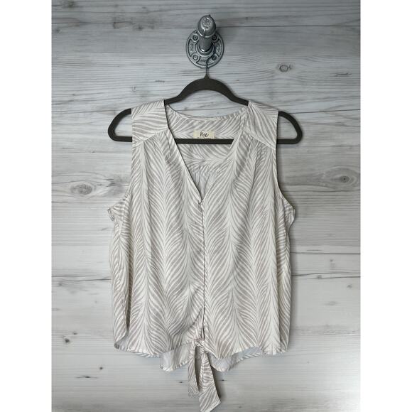 Me by Jennie Garth Tank Top Womens Small Geometric Print Tie Front Sleeveless - Picture 1 of 8